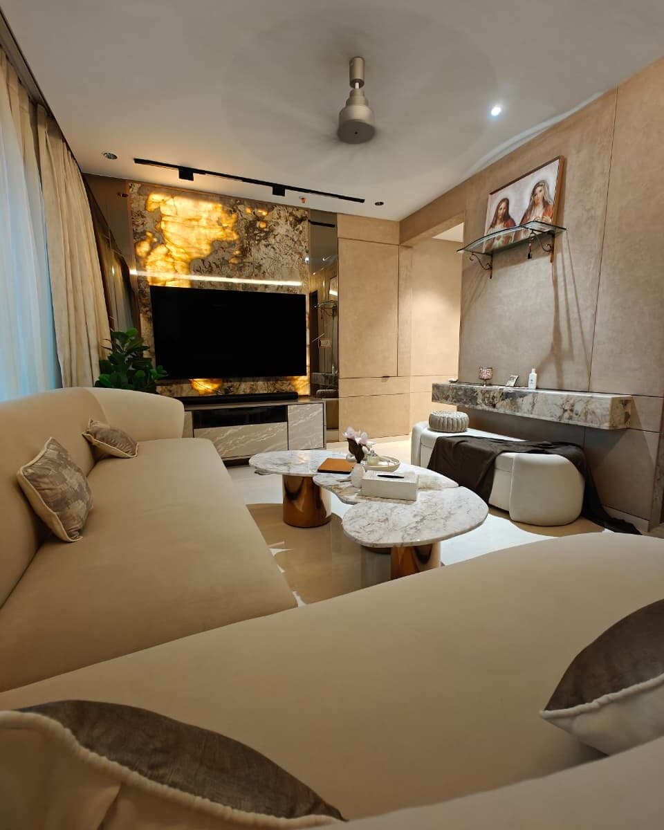 Ghansoli 2 BHK living room after the redesign