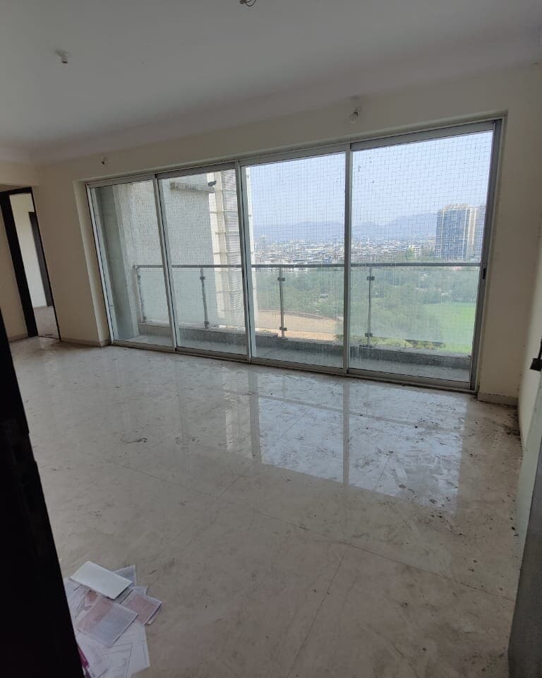 Ghansoli 2 BHK living room before, bare shell
